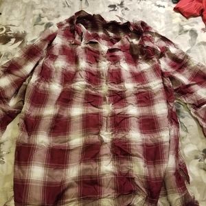 4X plaid bell bottom shirt